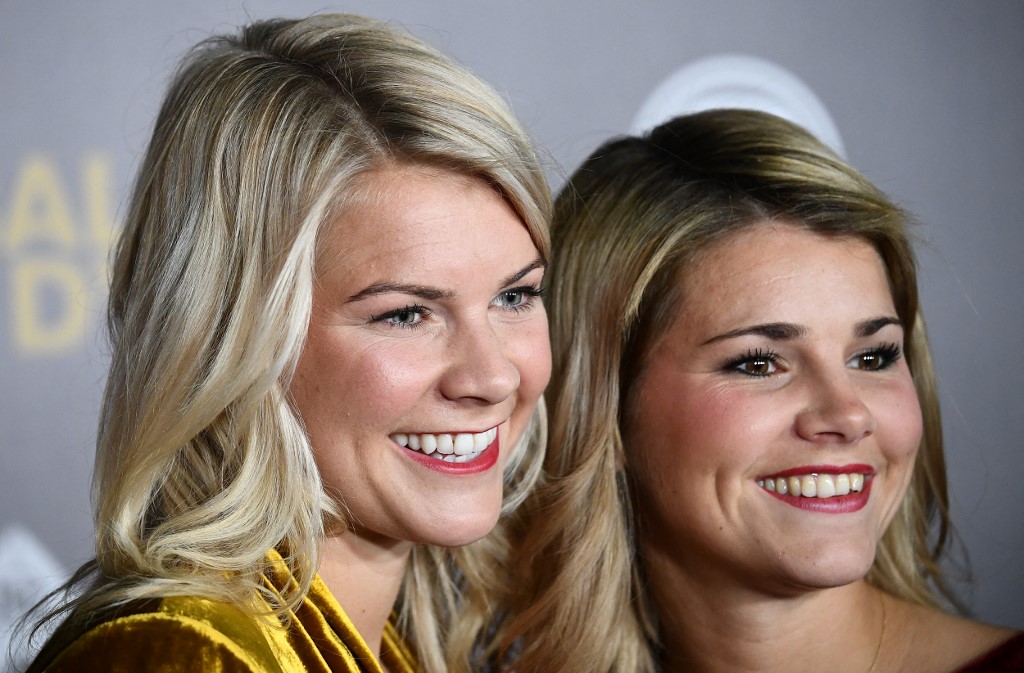 Ada et Andrine Hegerberg à la remise du Ballon d'Or 2018