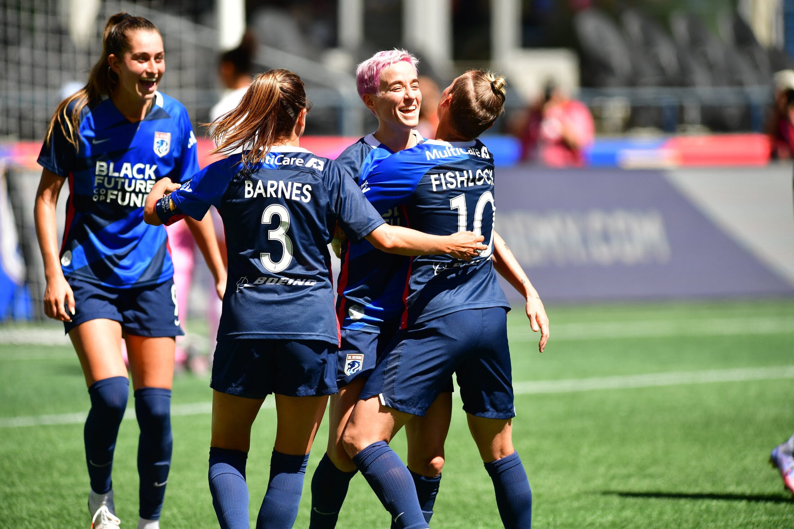 Les joueuses de l'OL Reign lors du match contre Gotham