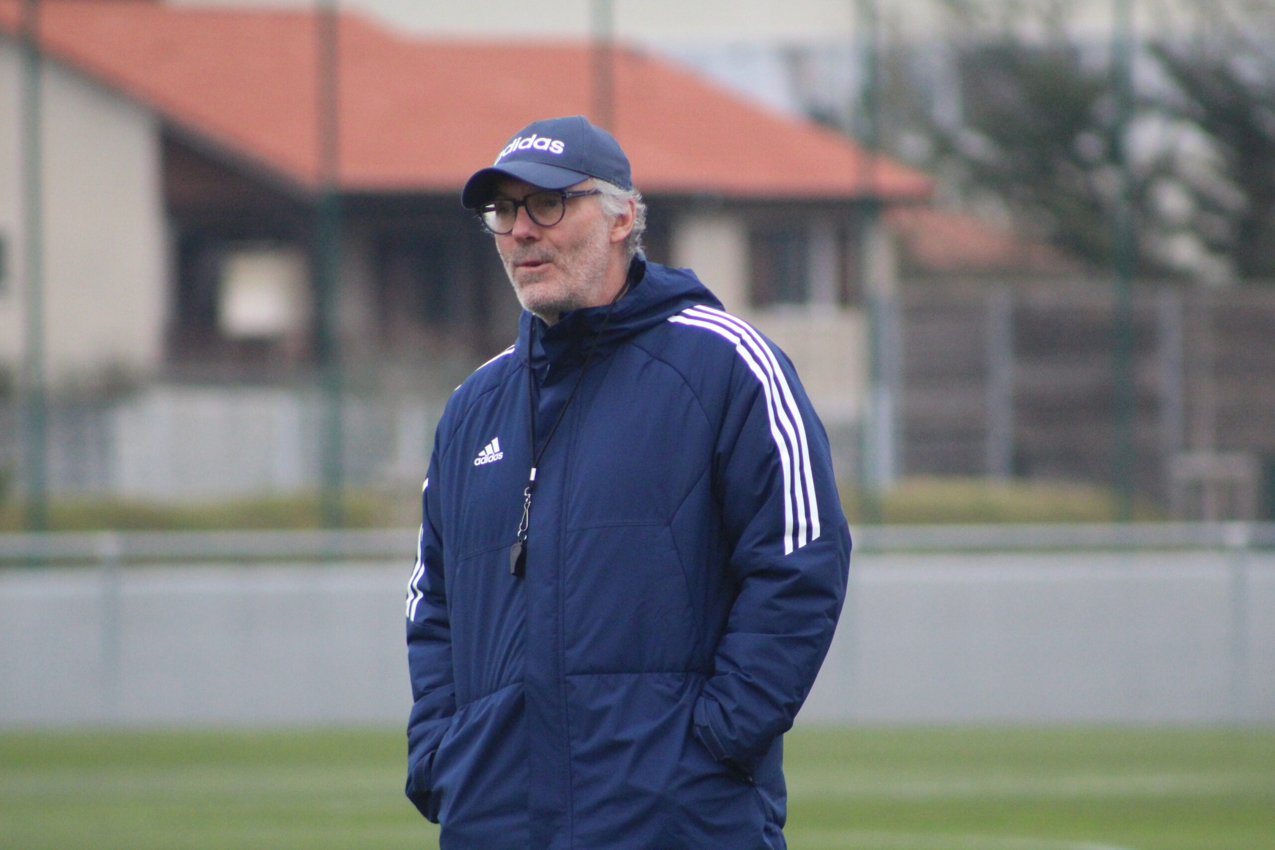 Laurent Blanc à l'entraînement de l'OL