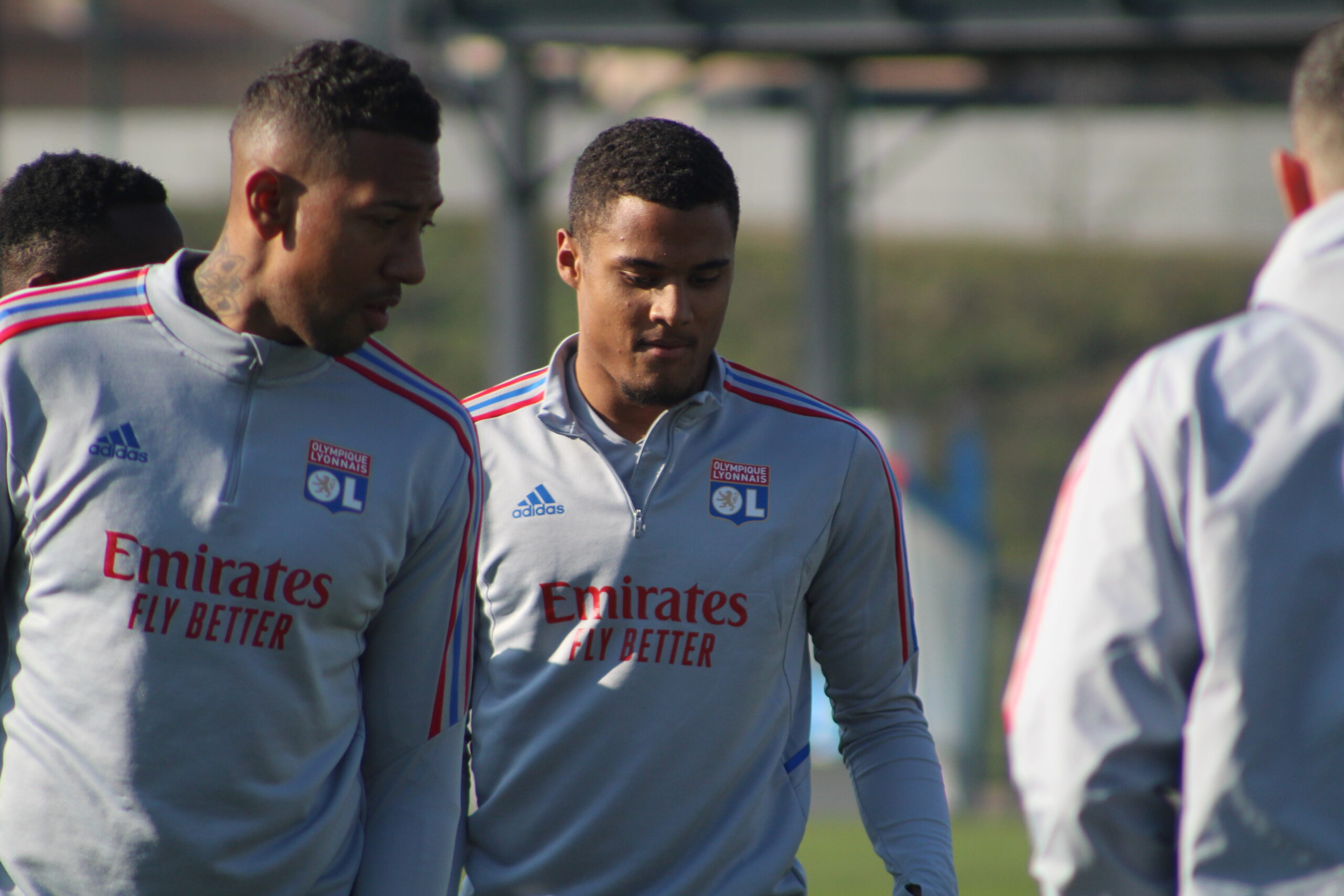 Amin Sarr et Boateng lors de l'entraînement de l'OL