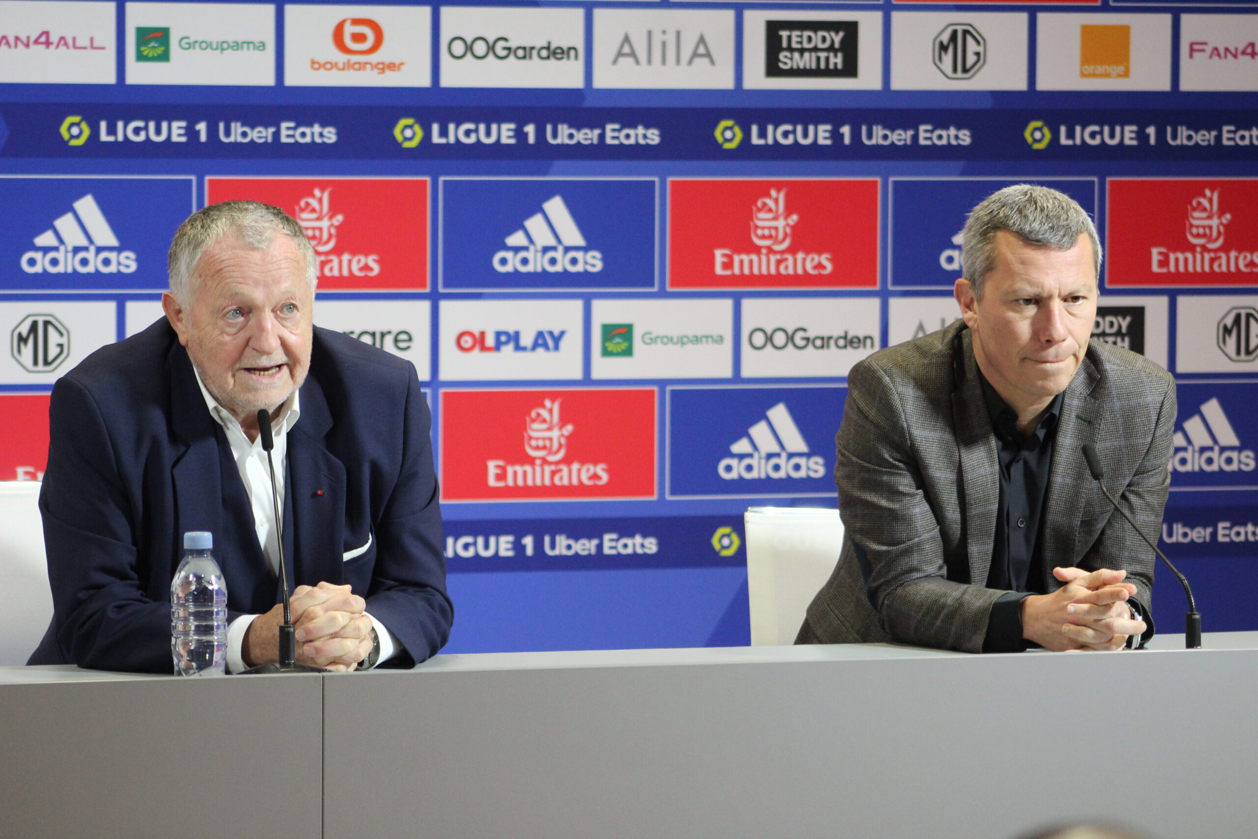 Jean-Michel Aulas, président de l'OL, et Vincent Ponsot, directeur du football
