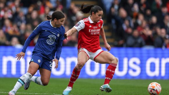 Sam Kerr, attaquante de Chelsea, face à Arsenal