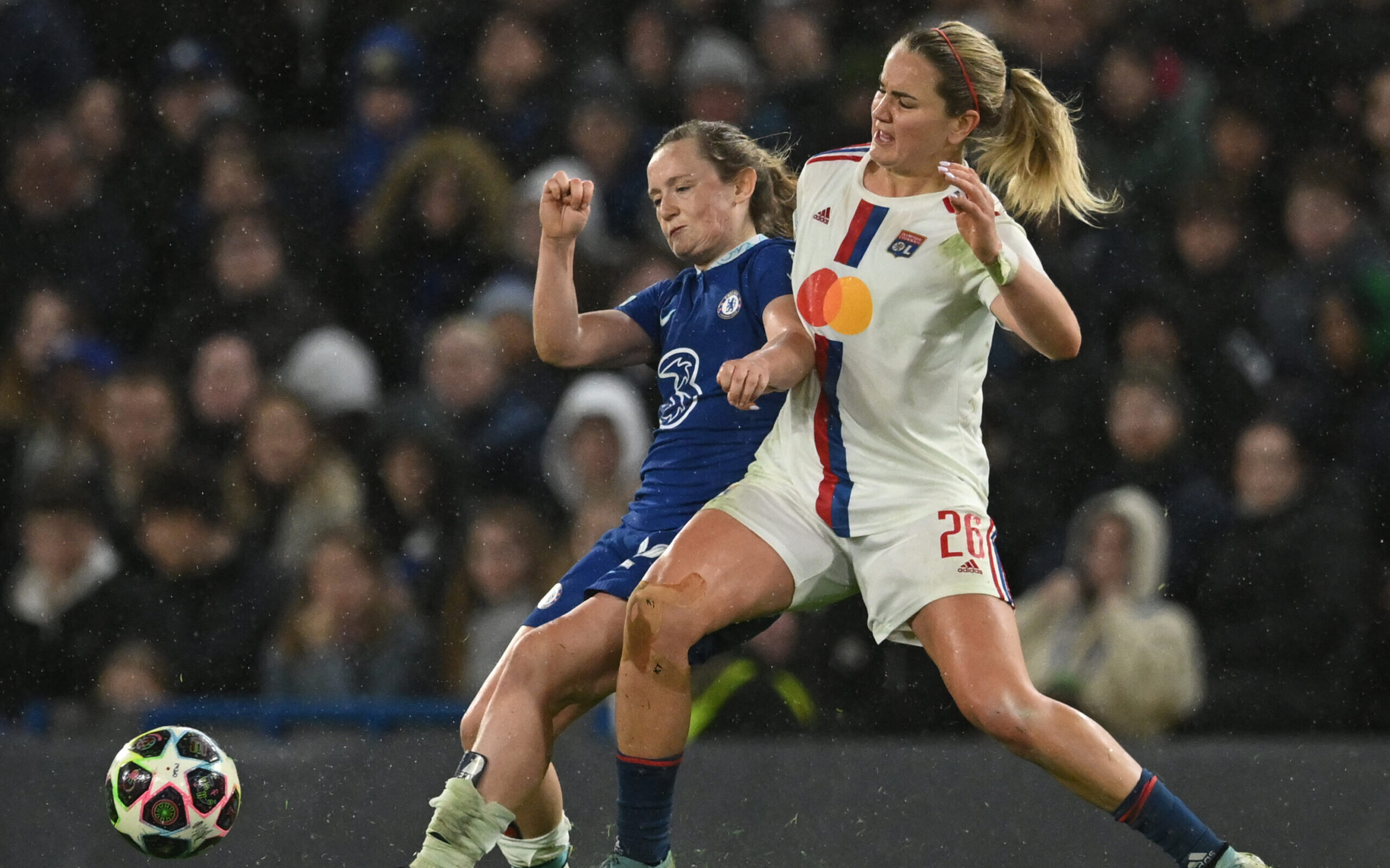 Lindsey Horan lors d'OL - Chelsea en mars 2023