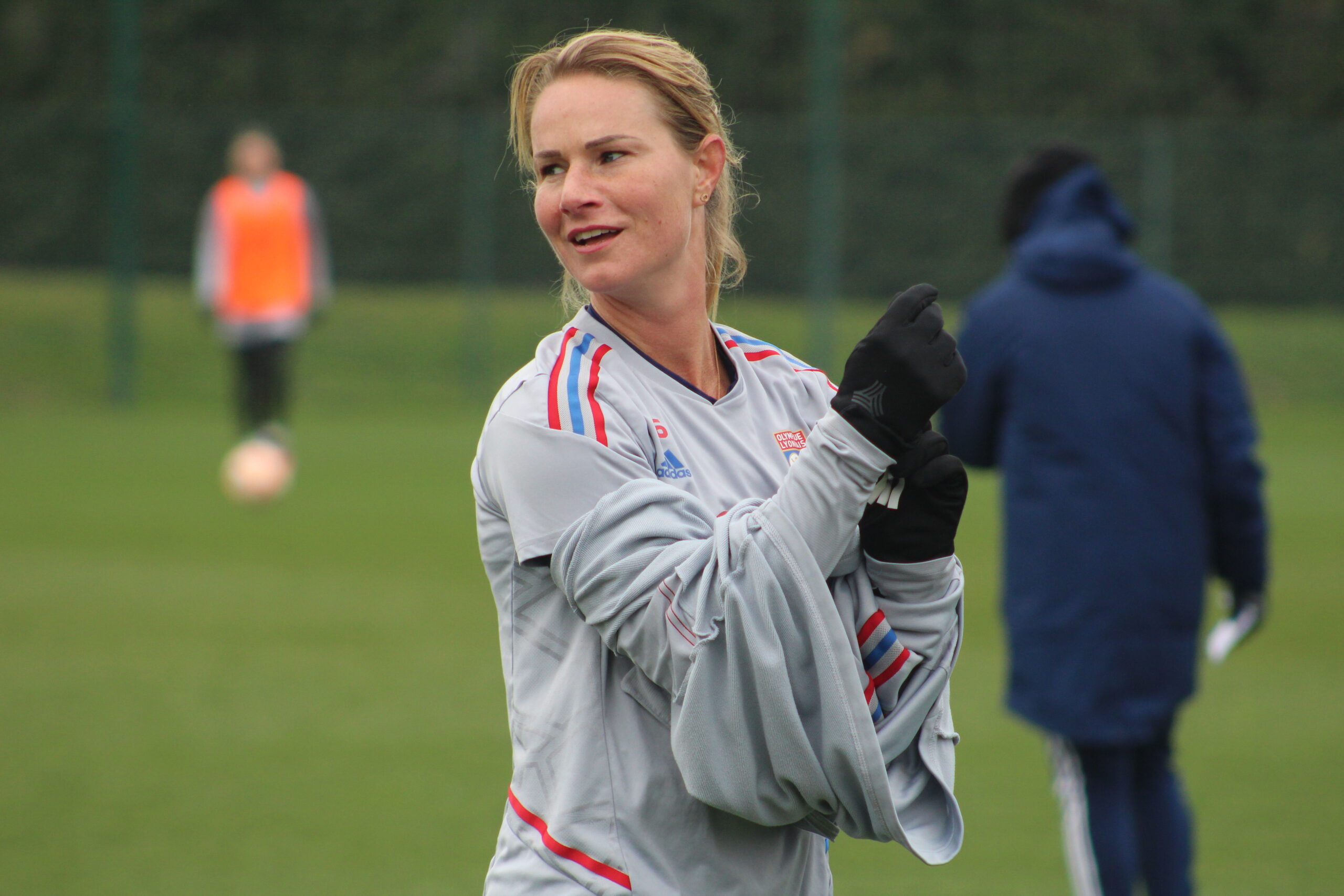 Amandine Henry à l'entraînement de l'OL