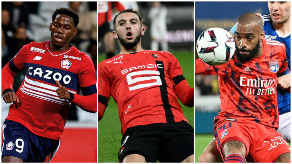 Jonathan David (Lille), Amine Gouiri (Rennes), Alexandre Lacazette (OL)