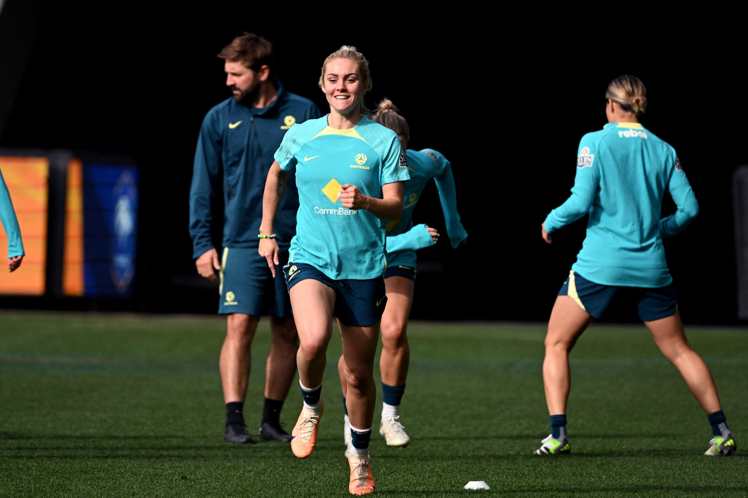 Ellie Carpenter à l'entraînement avec l'Australie