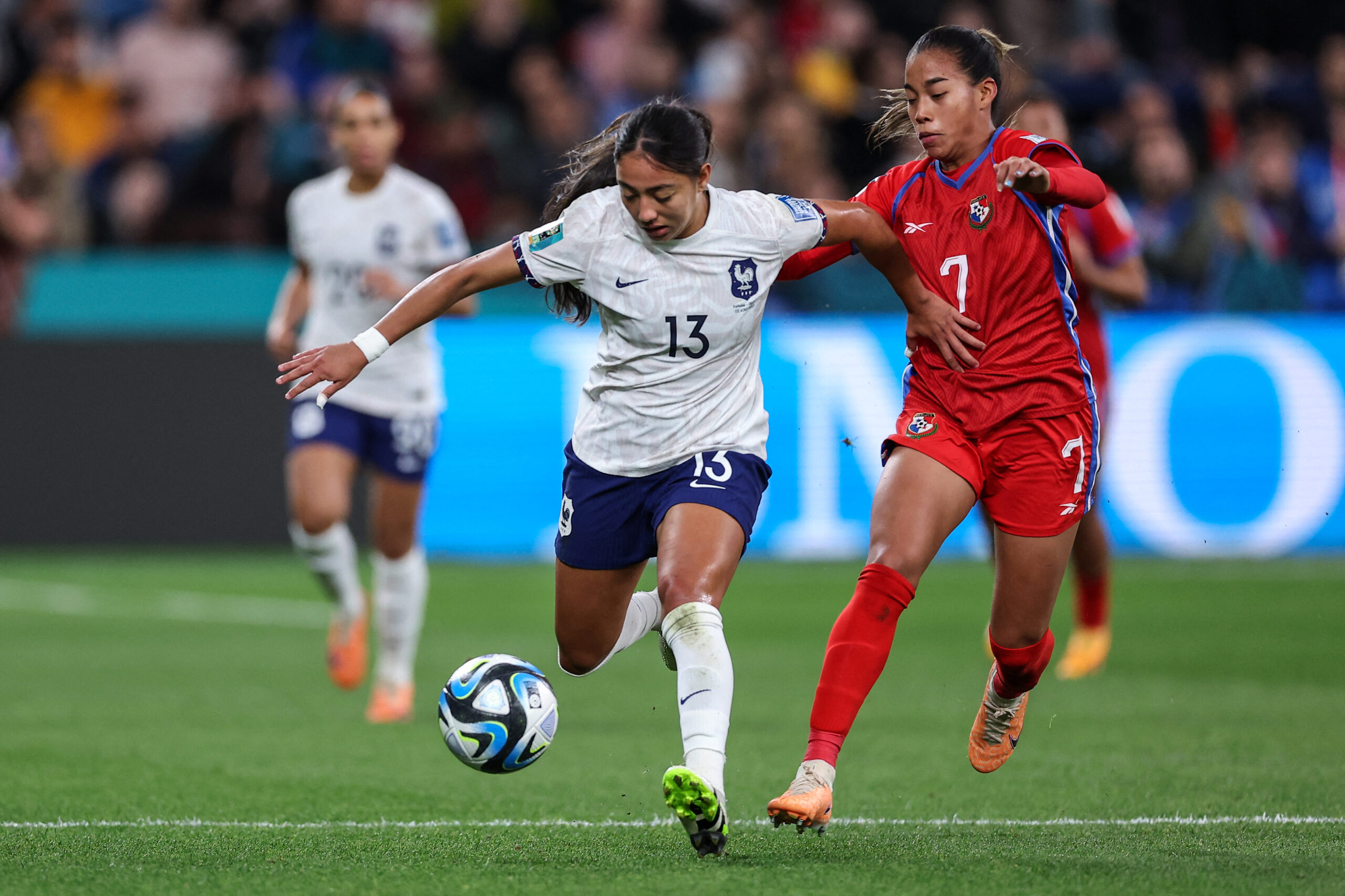 Selma Bacha lors de la victoires des Bleues contre le Panama