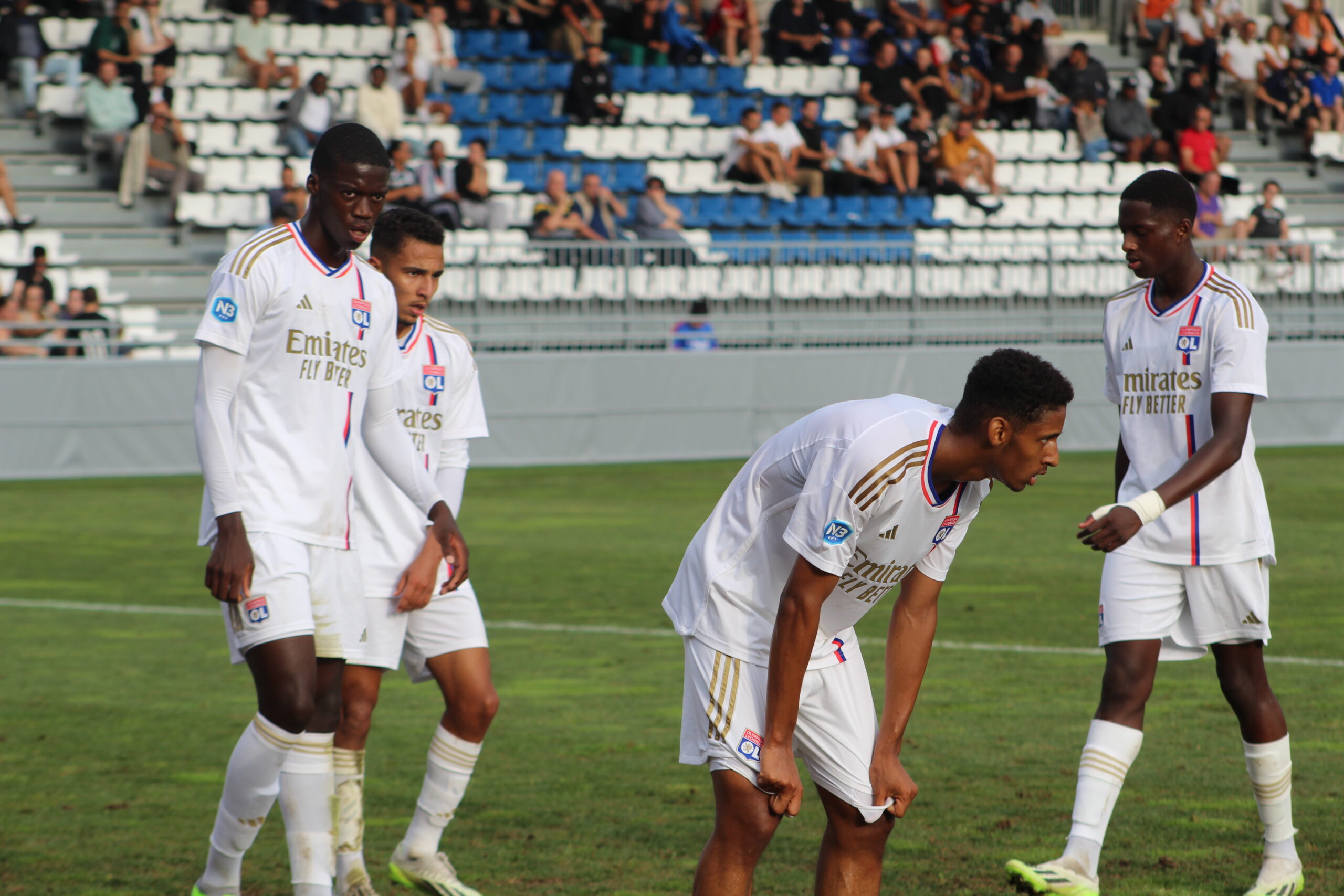 Mamadou Sarr, Achraf Laaziri et Philippe Boueye avec la réserve de l'OL