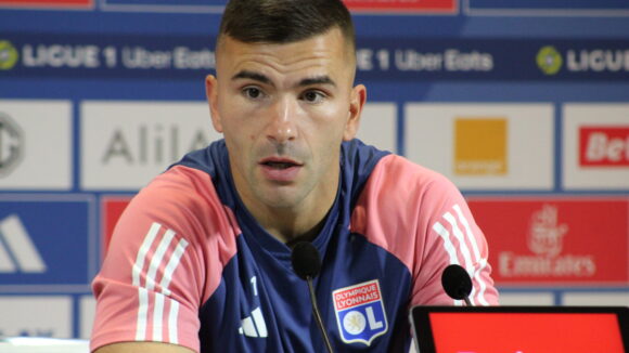 Anthony Lopes lors de sa conférence avant OL - Metz