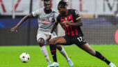 Oumar Solet lors de Milan AC - RB Salzbourg en 2022.