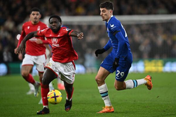 Orel Mangala during Nottingham Forest - Chelsea