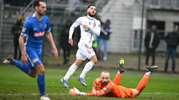 Rayan Cherki buteur lors de Pontarlier - OL