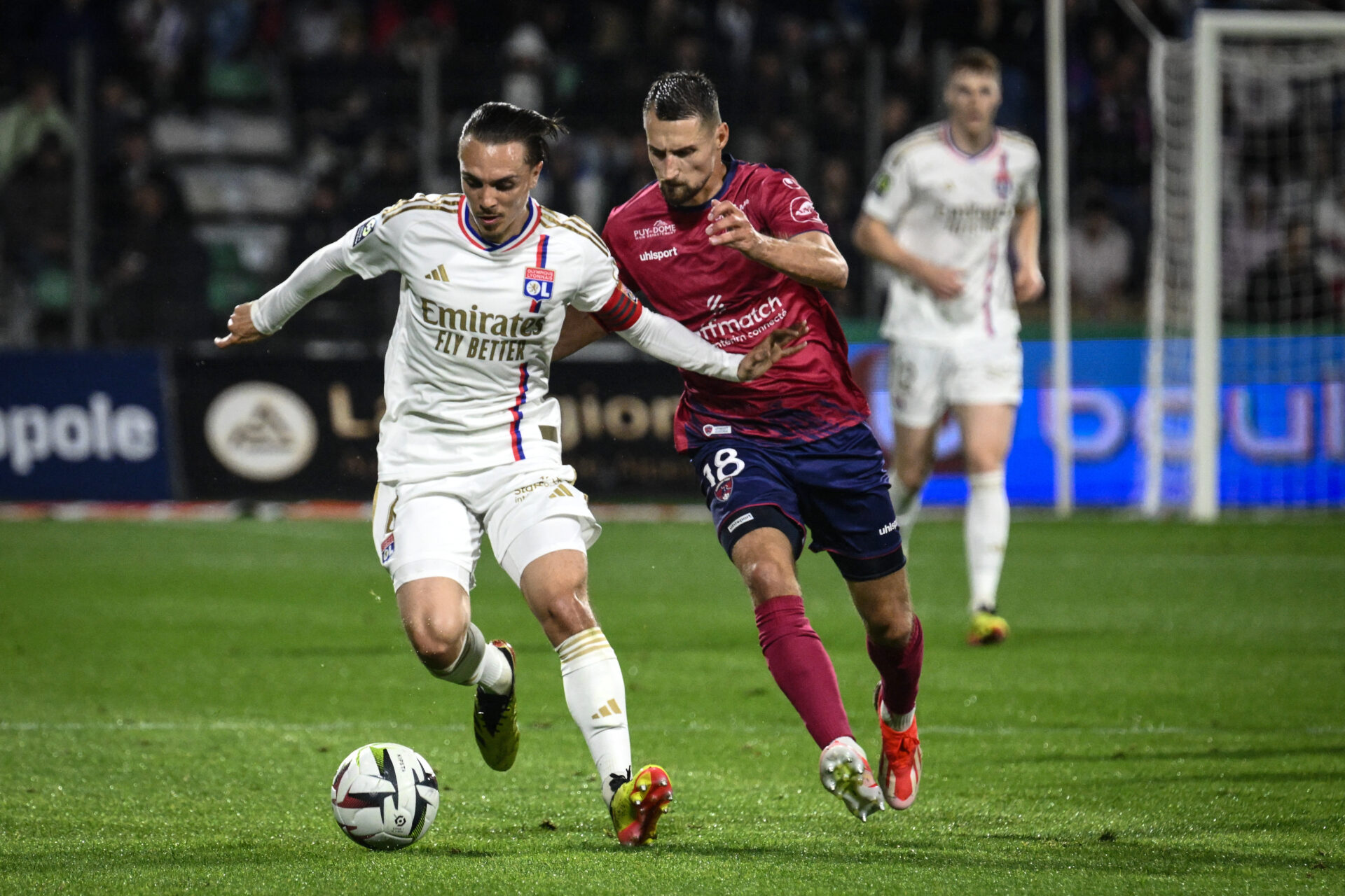 Maxence Caqueret lors de Clermont - OL