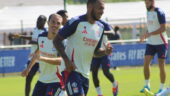 Maxence Caqueret et Corentin Tolisso à l'entraînement de l'OL