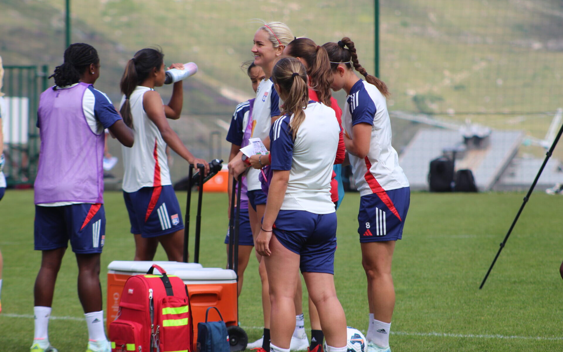 Les joueuses de l'OL à l'entraînement