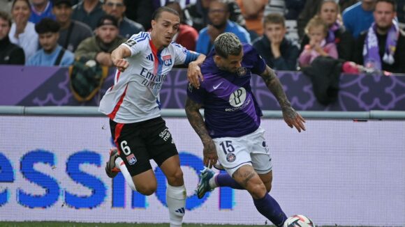 Maxence Caqueret lors de Toulouse - OL