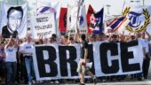 Les supporters de Toulouse rendant hommage à Brice Taton