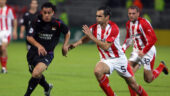 Fred lors d'OL - Olympiakos à Gerland en octobre 2005