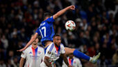 Corentin Tolisso (OL) contre l'Olympiakos