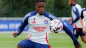 Wilfried Zaha lors de son premier entraînement avec l'OL