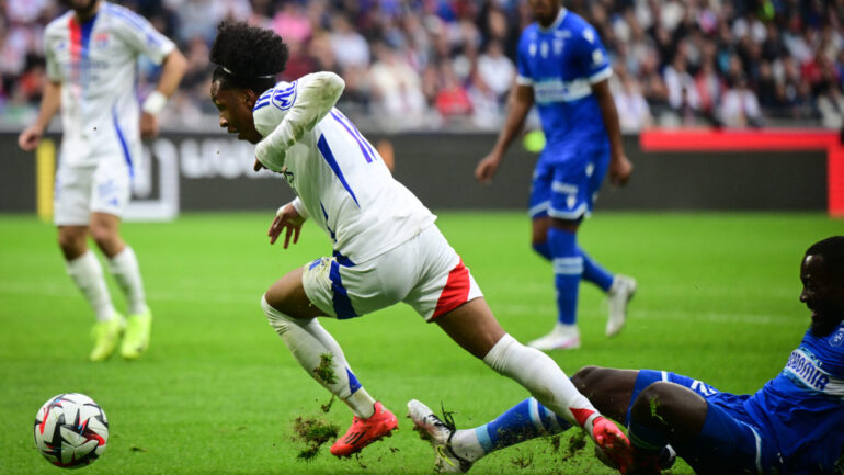 Malick Fofana lors d'OL - Auxerre