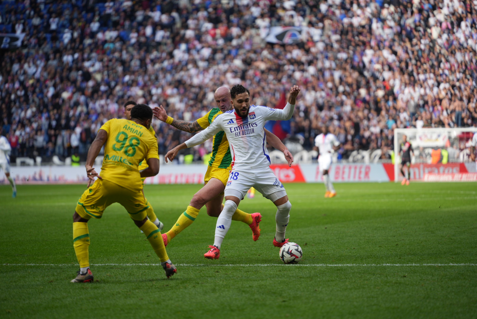 Rayan Cherki lors de OL - Nantes