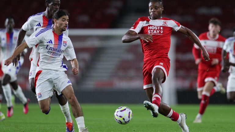 Yacine Chaib, joueur de l'OL, contre Middlesbrough