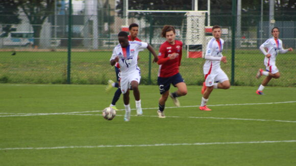 Bryan Meyo et Daryl Benlahlou lors du match U19 OL - Andrézieux