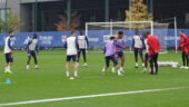 Les joueurs de l'OL à l'entraînement