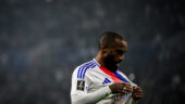 Alexandre Lacazette après son but lors du derby OL - ASSE