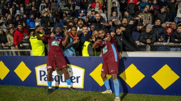 Les joueurs de Bourgoin après la qualification en Coupe de France