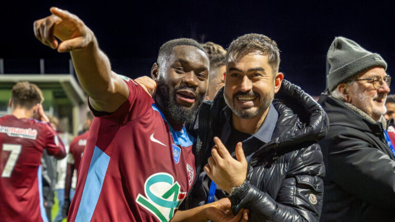 Djemal Kolver, président de Bourgoin, après la qualification en Coupe de France