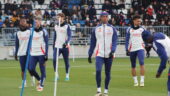 Les joueurs de l'OL à l'entraînement