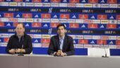 John Textort et Paulo Fonseca à la présentation de l'OL